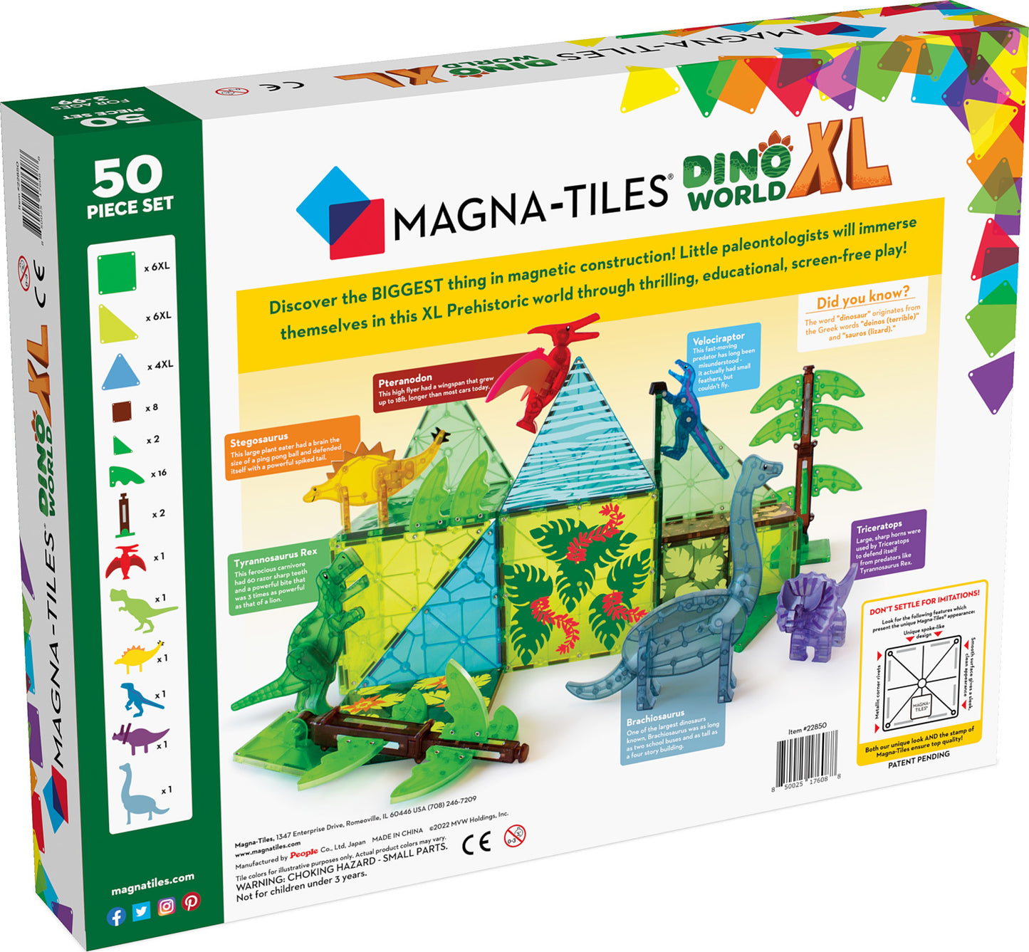 Magna-Tiles - Dino World XL 50-Piece Set (Pre-order only 接受預定)