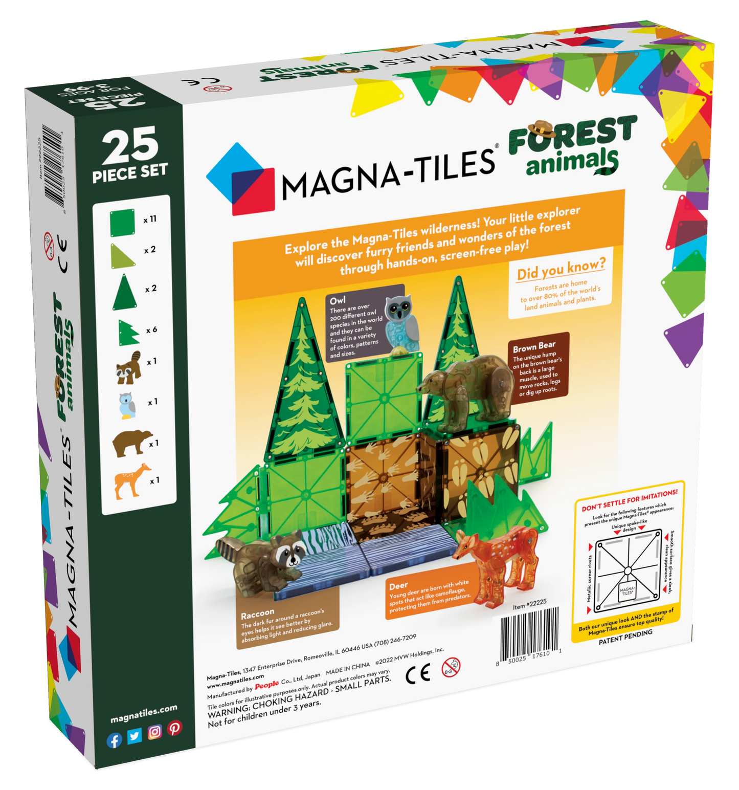 Magna-Tiles - Forest Animals 25-Piece Set (Not available for toy library)