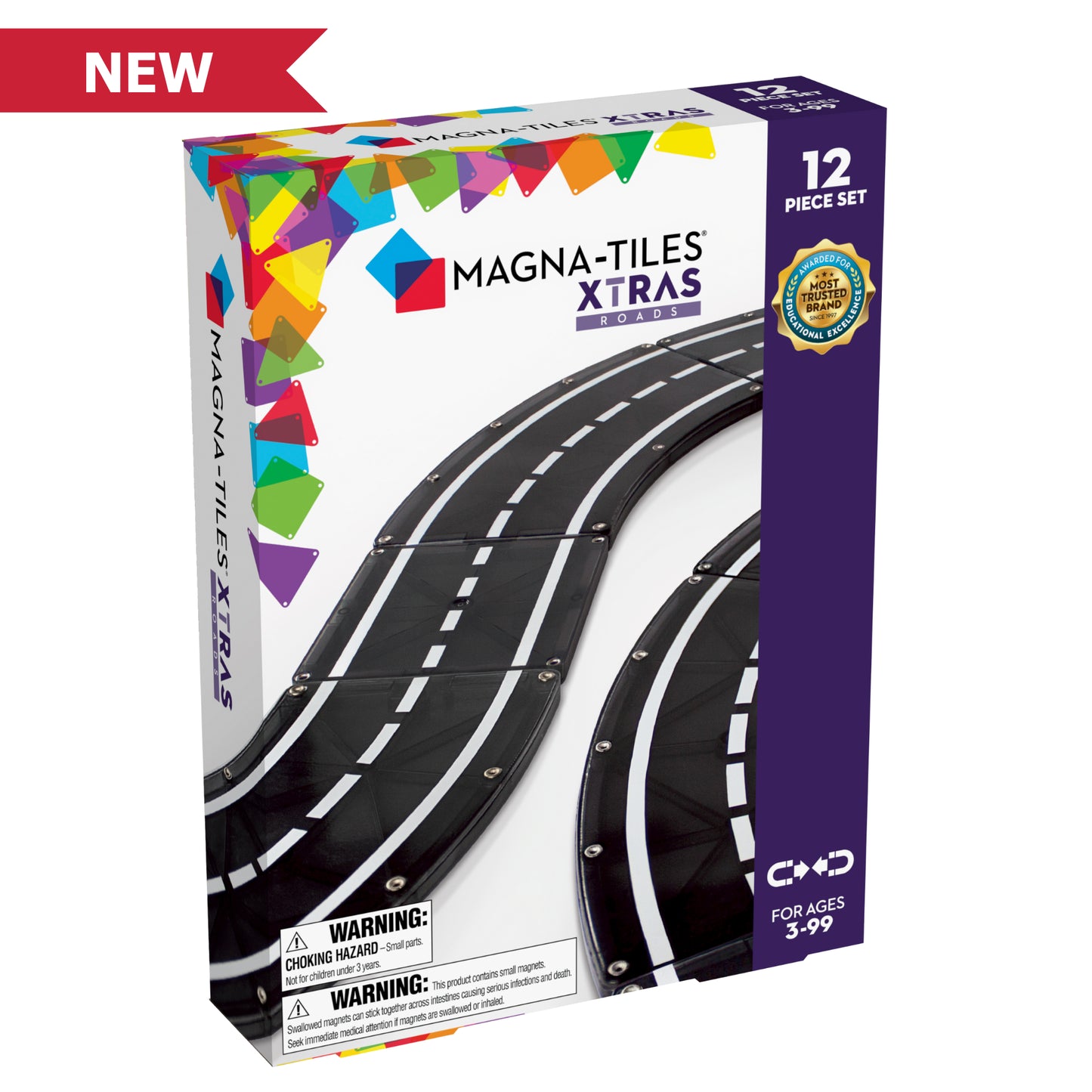 Magna-Tiles - XTRAS: Roads 12-Piece Set (Not available for toy library)
