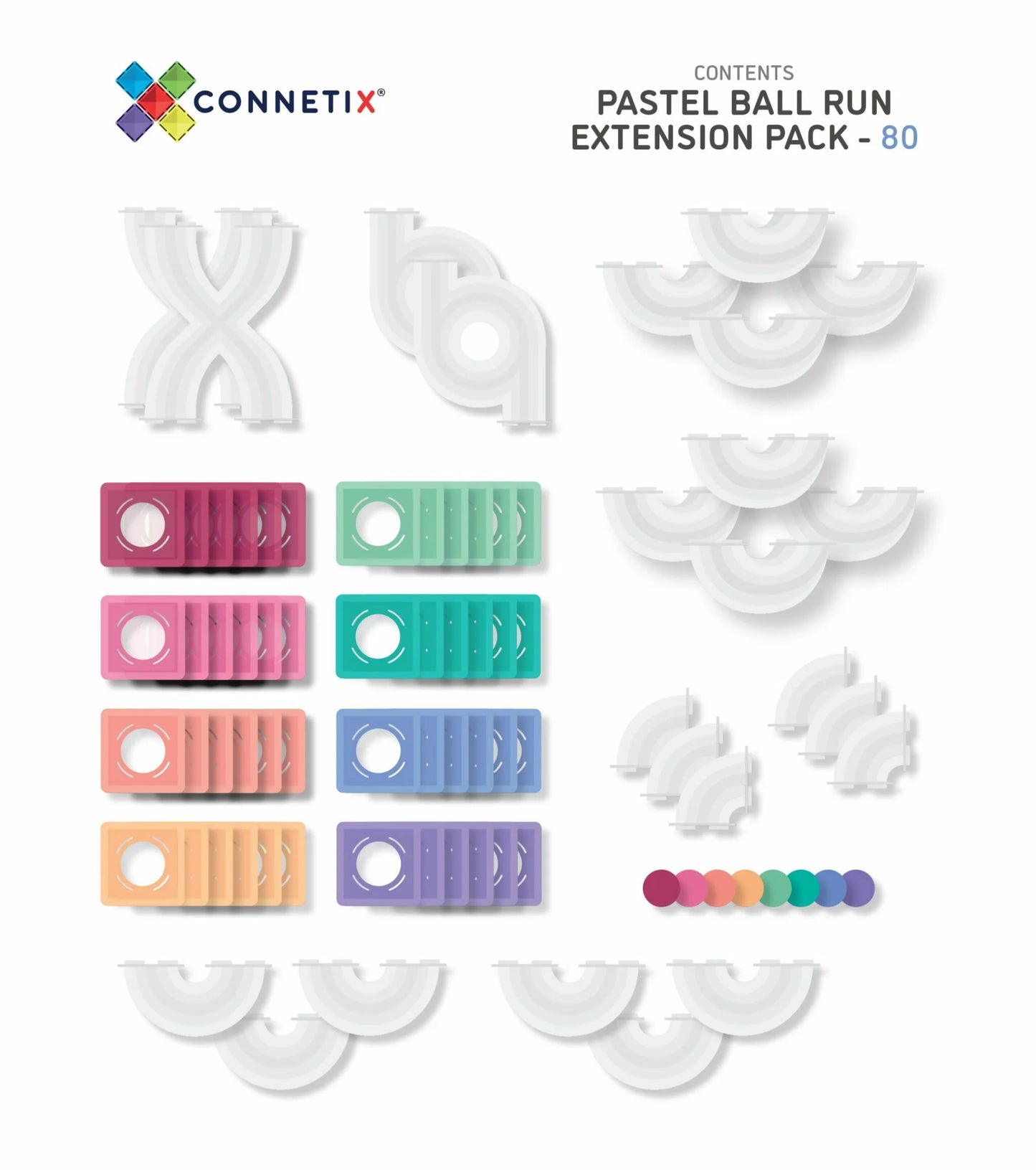 Connetix - 80 pc Pastel Ball Run Expansion Pack (3 Credits 3個玩具代金) (Toy Library Only)