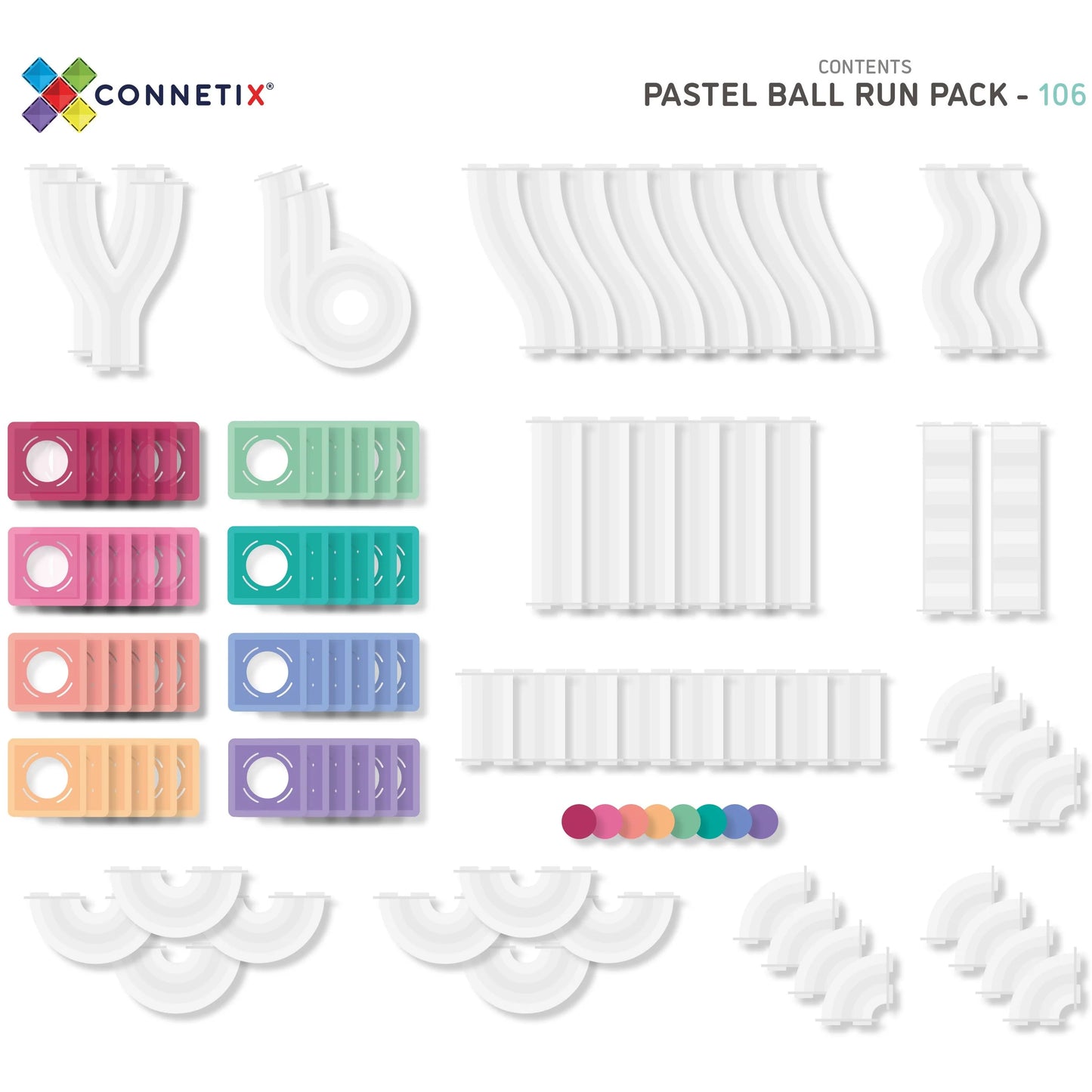 Conentix - 106 Pcs Pastel Ball Run Pack (4 credits 4個玩具代金)