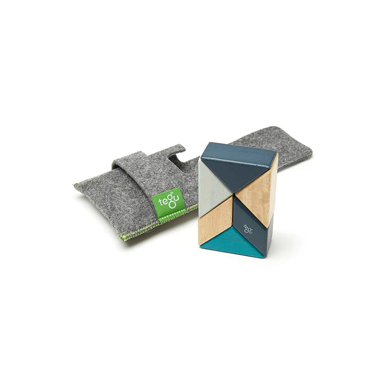 Tegu - Pocket Pouch Prism Magnetic Wooden Blocks 6 pieces (2 Credits)