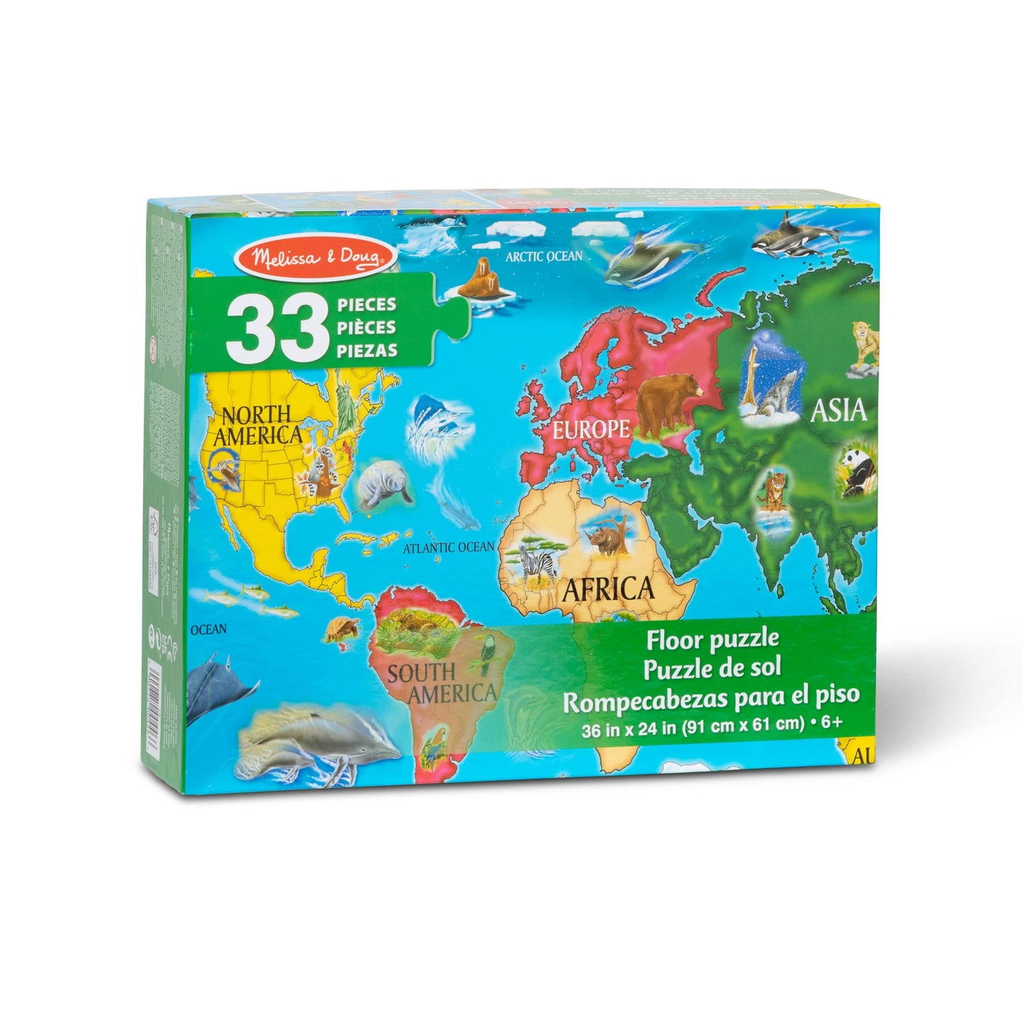 Melissa & Doug - World Map Floor Puzzle(2 credits 2個玩具代金)(Toy Library Only)