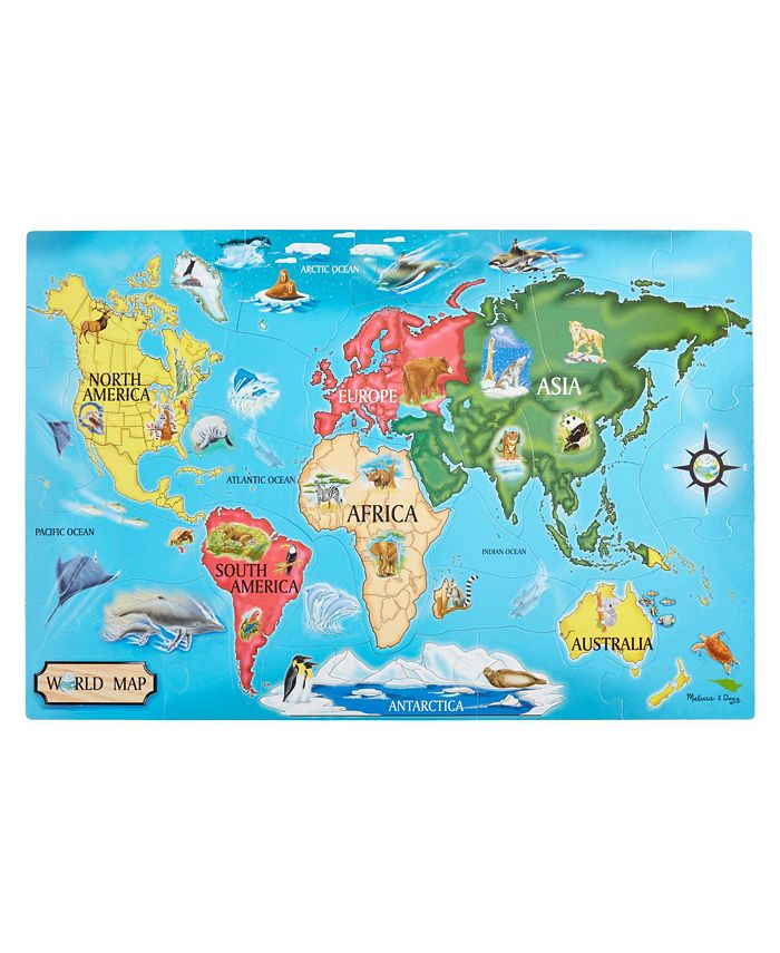 Melissa & Doug - World Map Floor Puzzle(2 credits 2個玩具代金)(Toy Library Only)