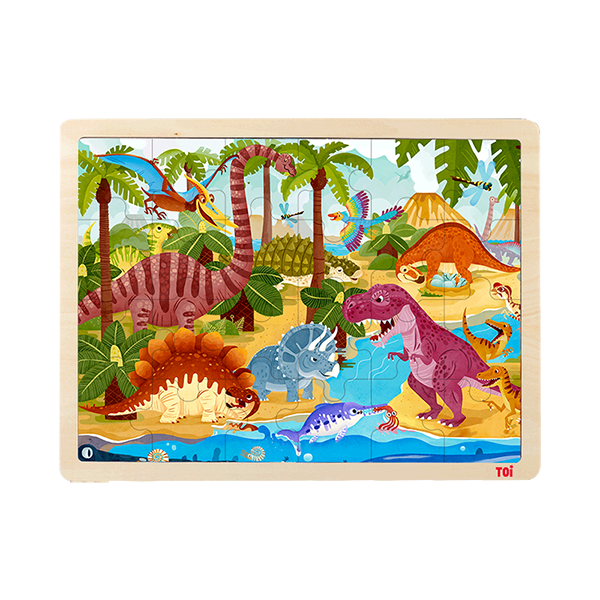 Toi - 24pcs wooden Puzzle - Dinosaur (2 credits/2個玩具代金)(Only for toy library)