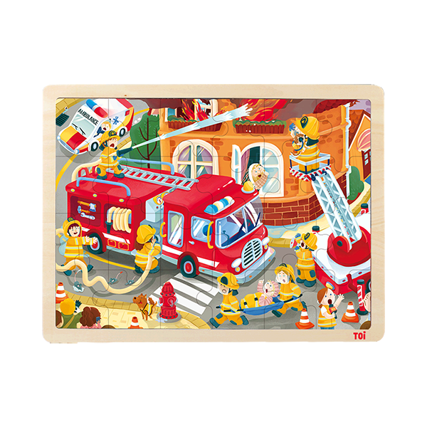 TOI 24pcs Wooden Puzzle - Fire Engine (2 Credits/2個玩具代金)