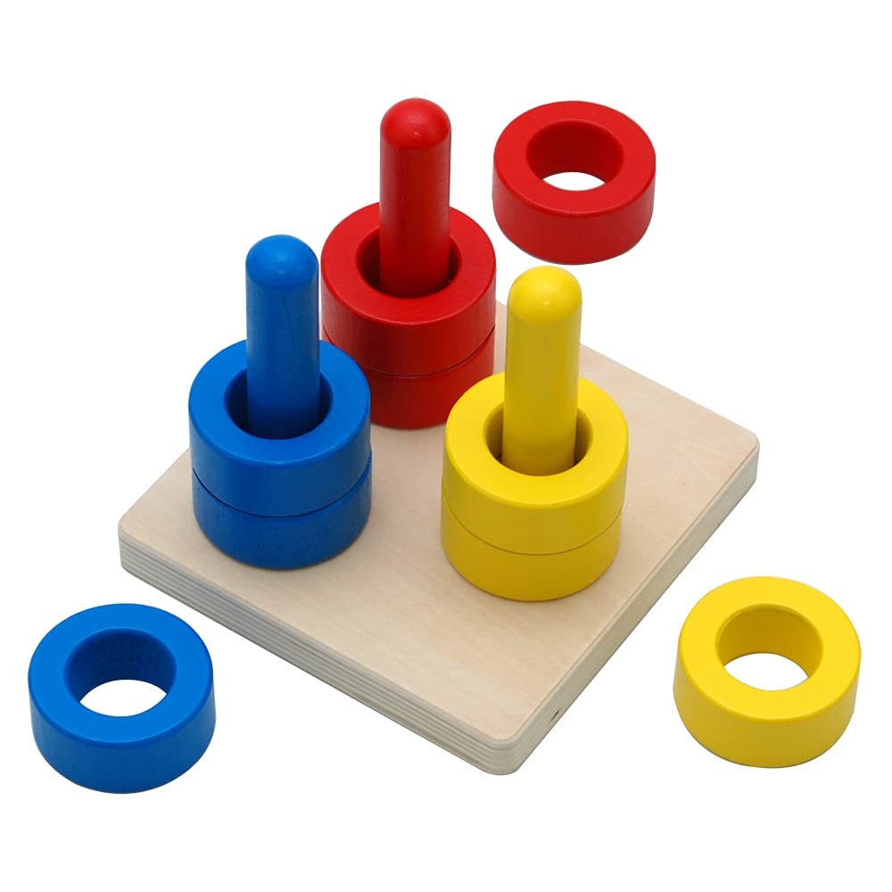 Montessori - Colored discs on colored dowels (2 credits)