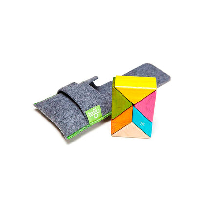 Tegu - Pocket Pouch Prism Magnetic Wooden Blocks 6 pieces (2 Credits)