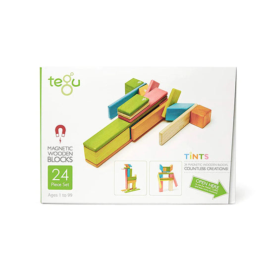 Tegu - 24-Piece Set Magnetic Wooden Blocks Tegu Classicss - Tint (4 Credits)