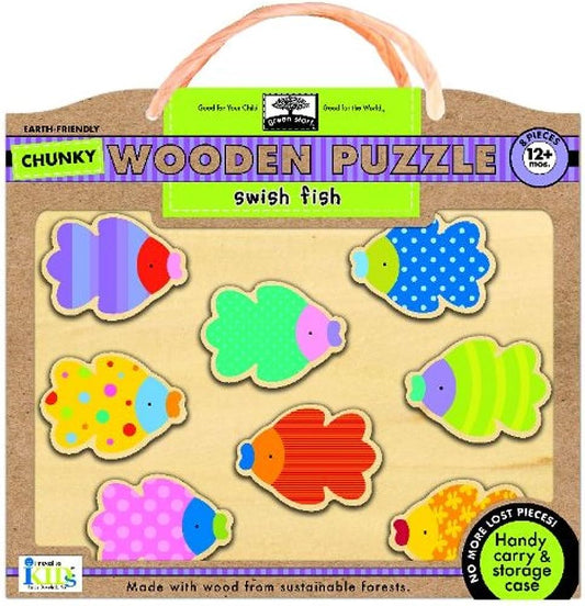 Innovative Kids - Green Start Chunky Wooden Puzzles - Swish Fish (2 Credit/2個玩具代金)