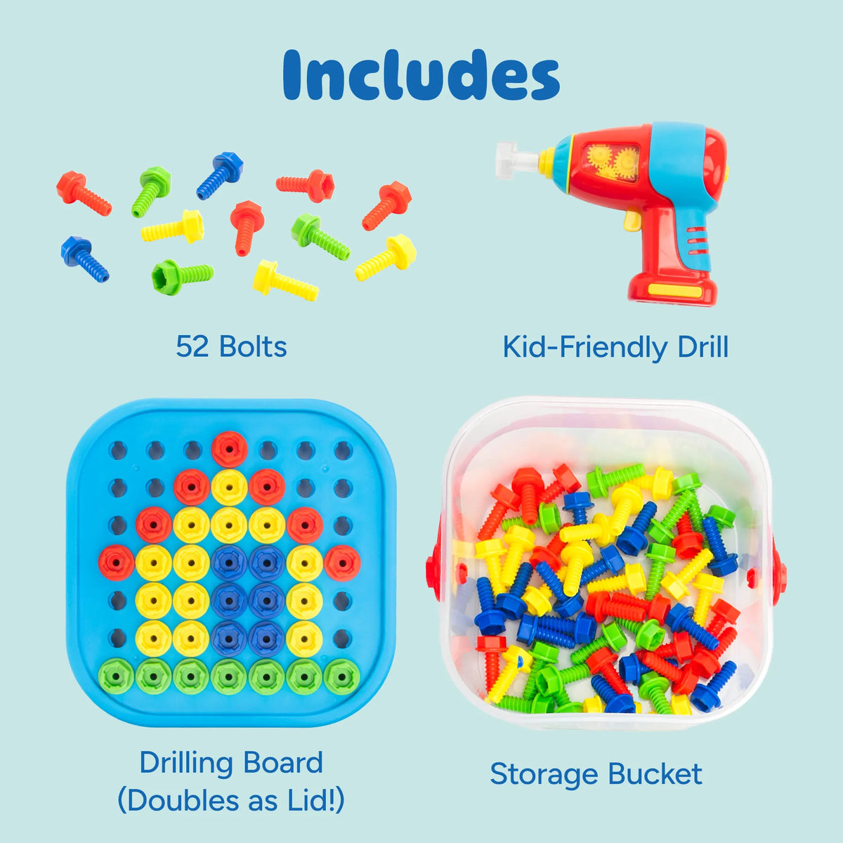 Educational Insights Design & Drill® Bolt-It Bucket™ (not available for Toy library)