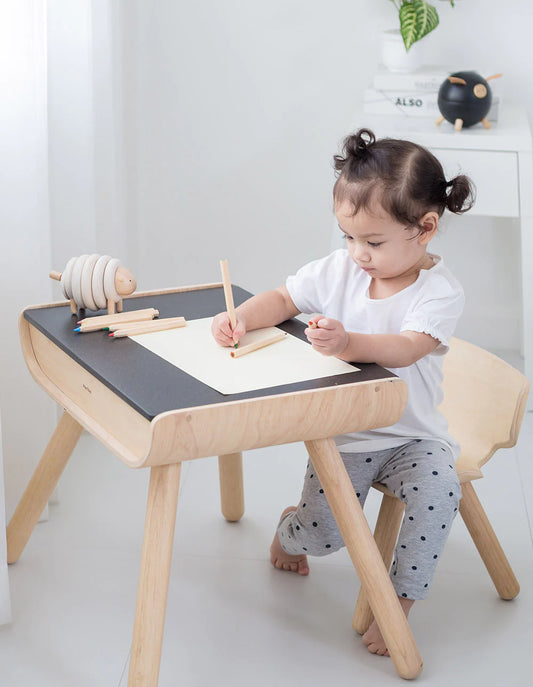 PlanToys - TABLE & CHAIR - BLACK (5 credits 5個玩具代金)(Toy Library Only)