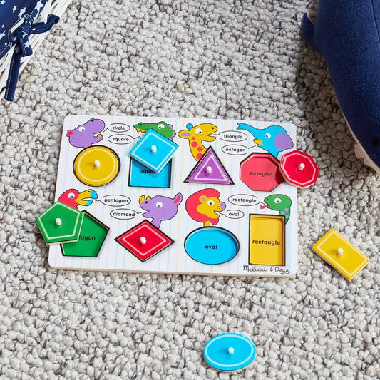 Melissa & Doug - Shapes Wooden Peg Puzzle(2 credits 2個玩具代金)(Toy Library Only)