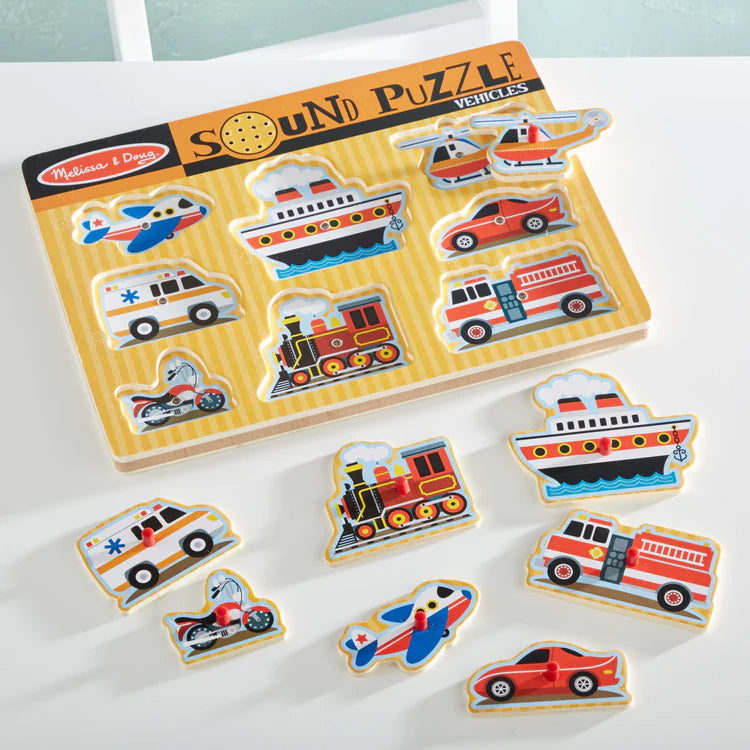 Melissa & Doug - Vehicles Sound Puzzle (2 credits 2個玩具代金)(Toy Library Only)