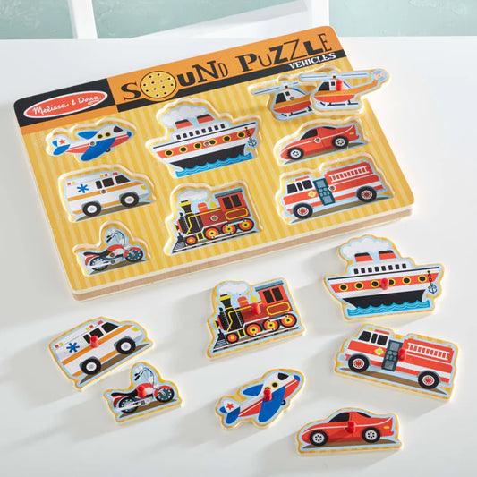 Melissa & Doug - Vehicles Sound Puzzle (2 credits 2個玩具代金)(Toy Library Only)