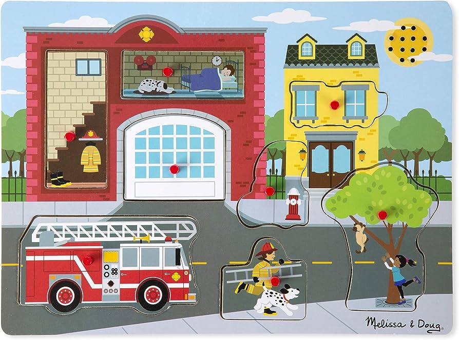 Melissa & Doug - Around the Fire Station Sound Puzzle (2 credits 2個玩具代金)(Toy Library Only)