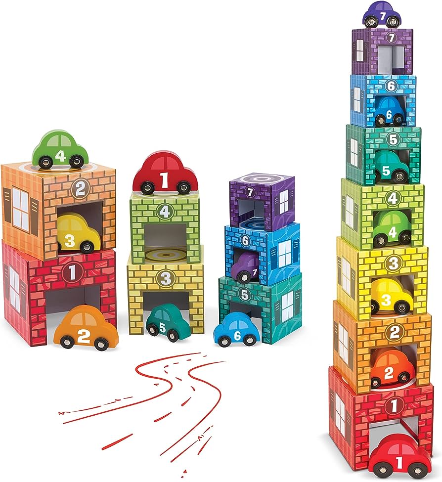 Melissa & Doug - Nesting & Sorting Garages & Cars (2 credits 2個玩具代金)