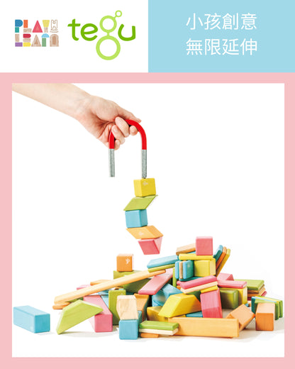 Tegu - 14-Piece Set Magnetic Wooden Blocks Tegu Classics - Sunset (3 Credits)