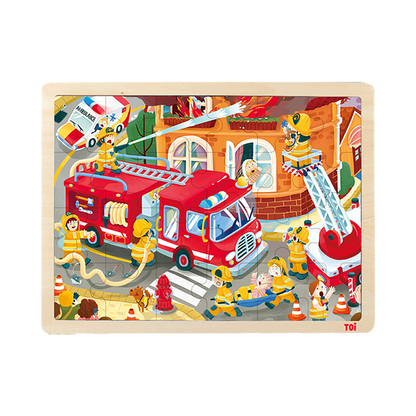 TOI 24pcs Wooden Puzzle - Fire Engine (2 Credits/2個玩具代金)