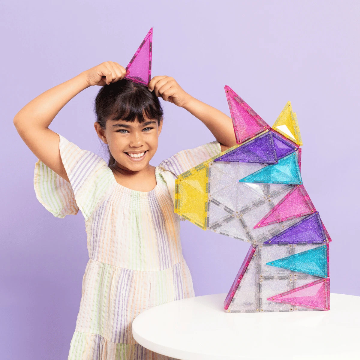 Connetix-Glitter Unicorn Pack 56 pc  (not available for Toy library)