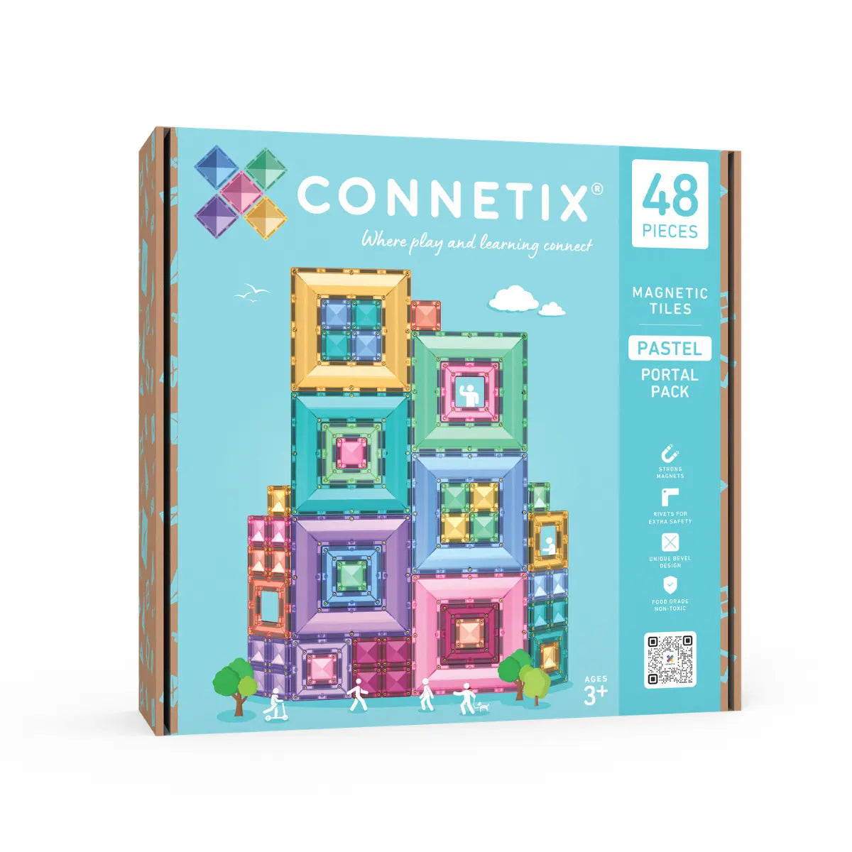 Connetix-Pastel Portal Pack 48 pc  (not available for Toy library)